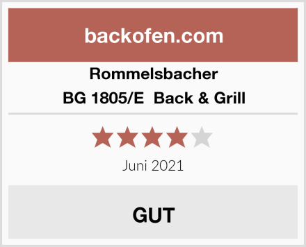 Rommelsbacher BG 1805/E  Back & Grill Test