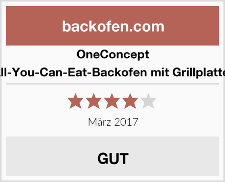 OneConcept All-You-Can-Eat-Backofen mit Grillplatte  Test